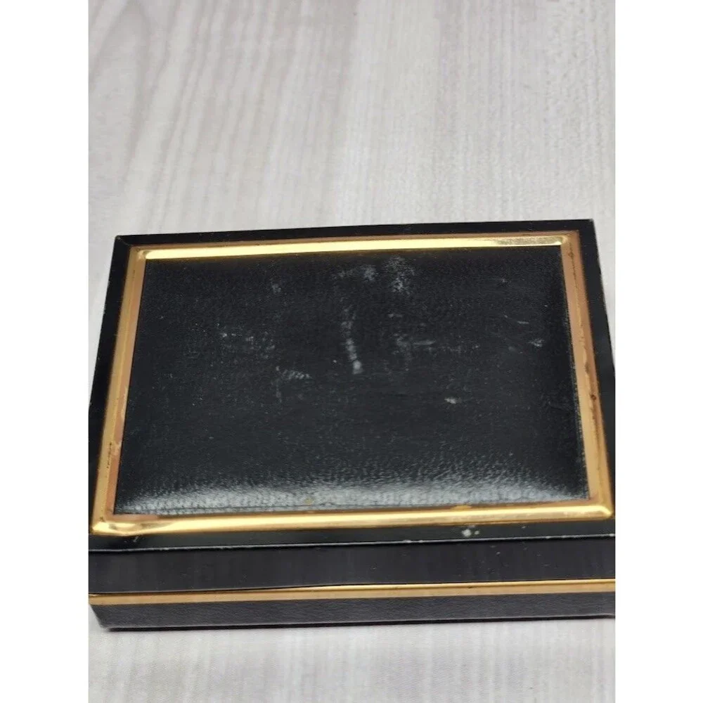 Swank Vintage Gold Tone Black Onyx Cufflinks & 3 Shirt Studs Set w/ Box